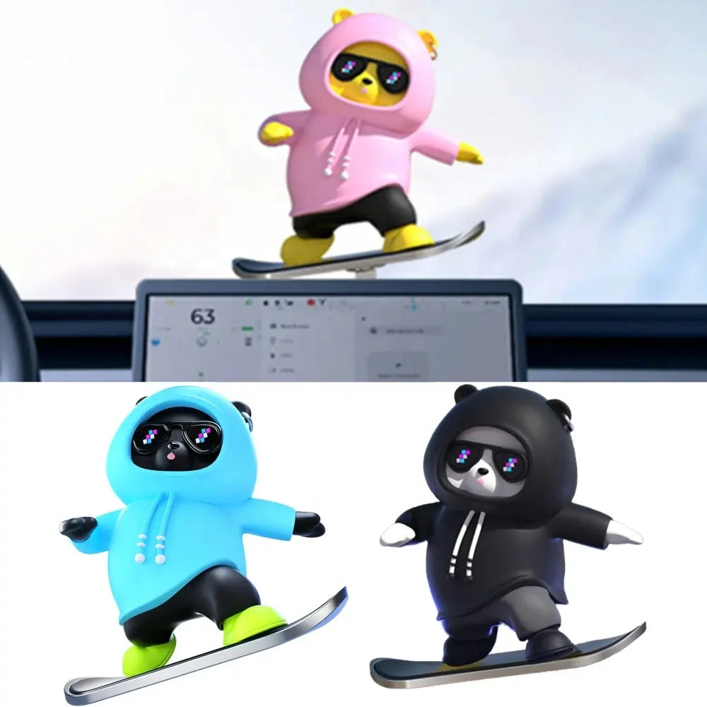Panda Skater– Ornement de Voiture Élégant et Ludique-RDC