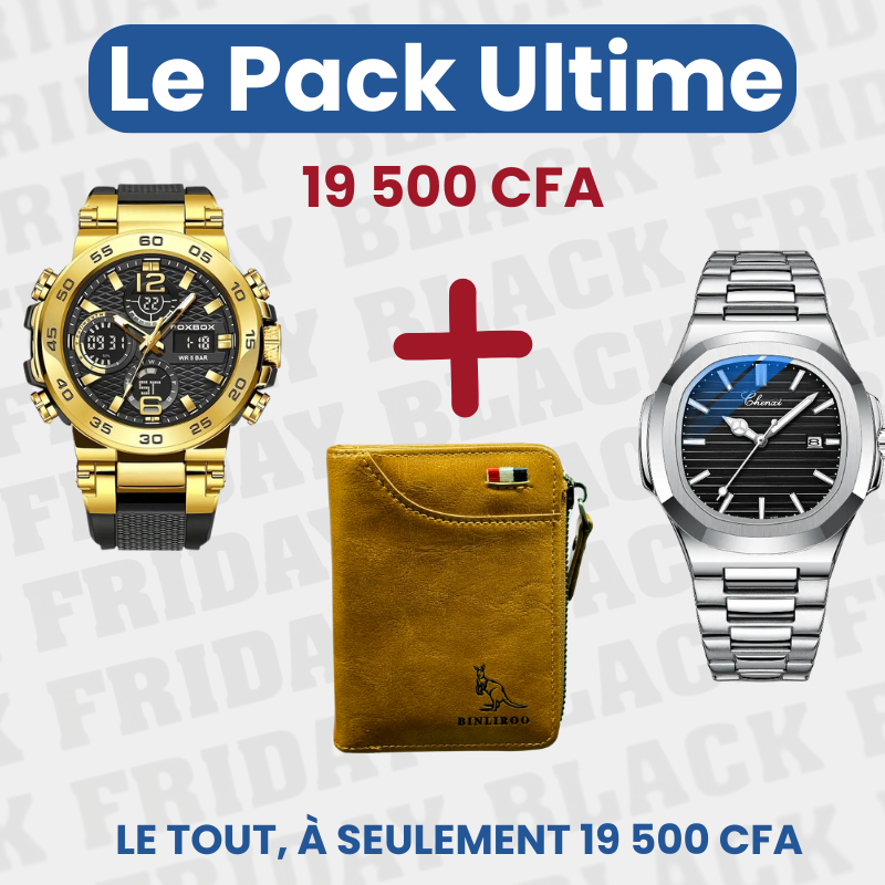 Pack Ultime = Portefeuille + Montre Rich +Montre FOXBOX- COD