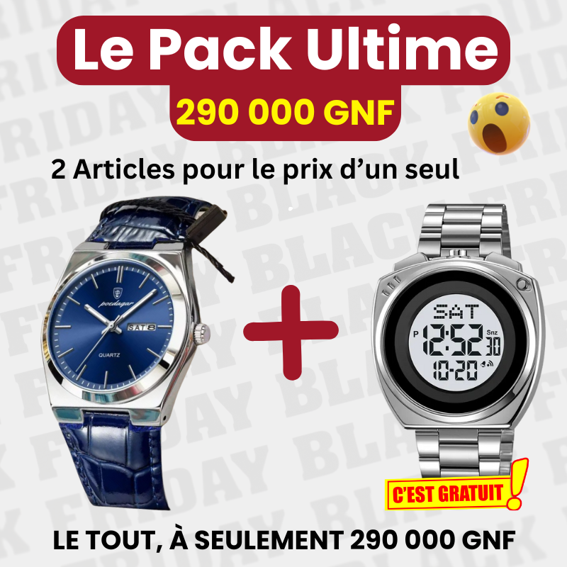Pack Ultime = Montre Special case SKMEI +Montre POEDAGAR BLEU-GNK