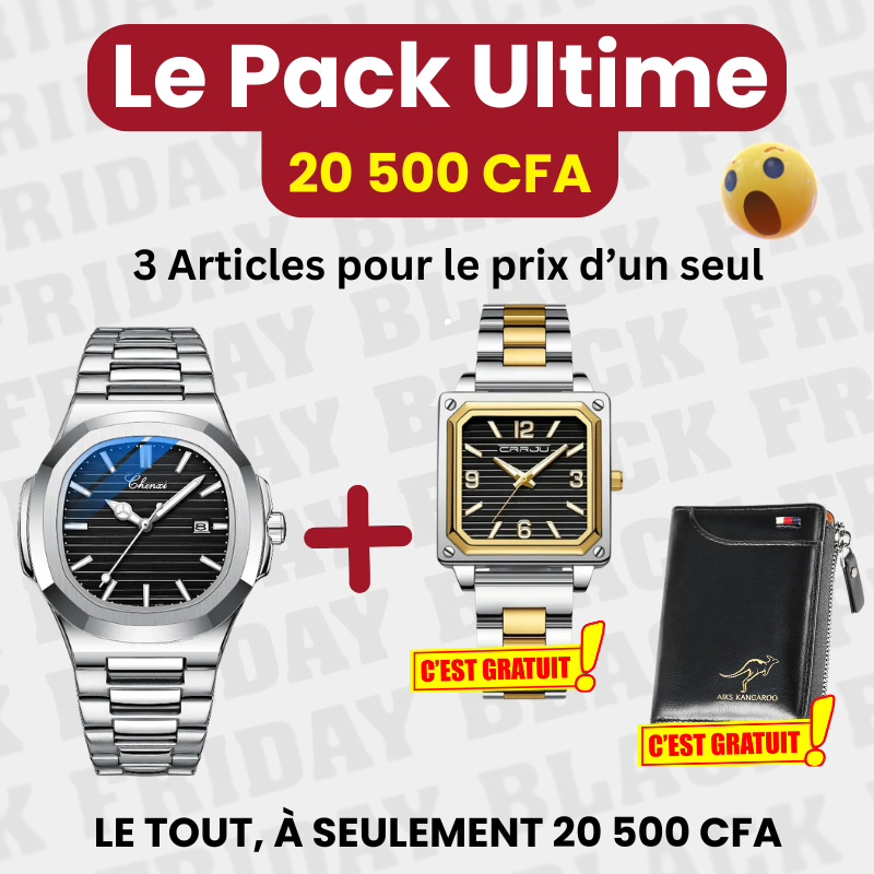 Pack Ultime = Portefeuille + Montre Rich +Montre CRRJU- COD