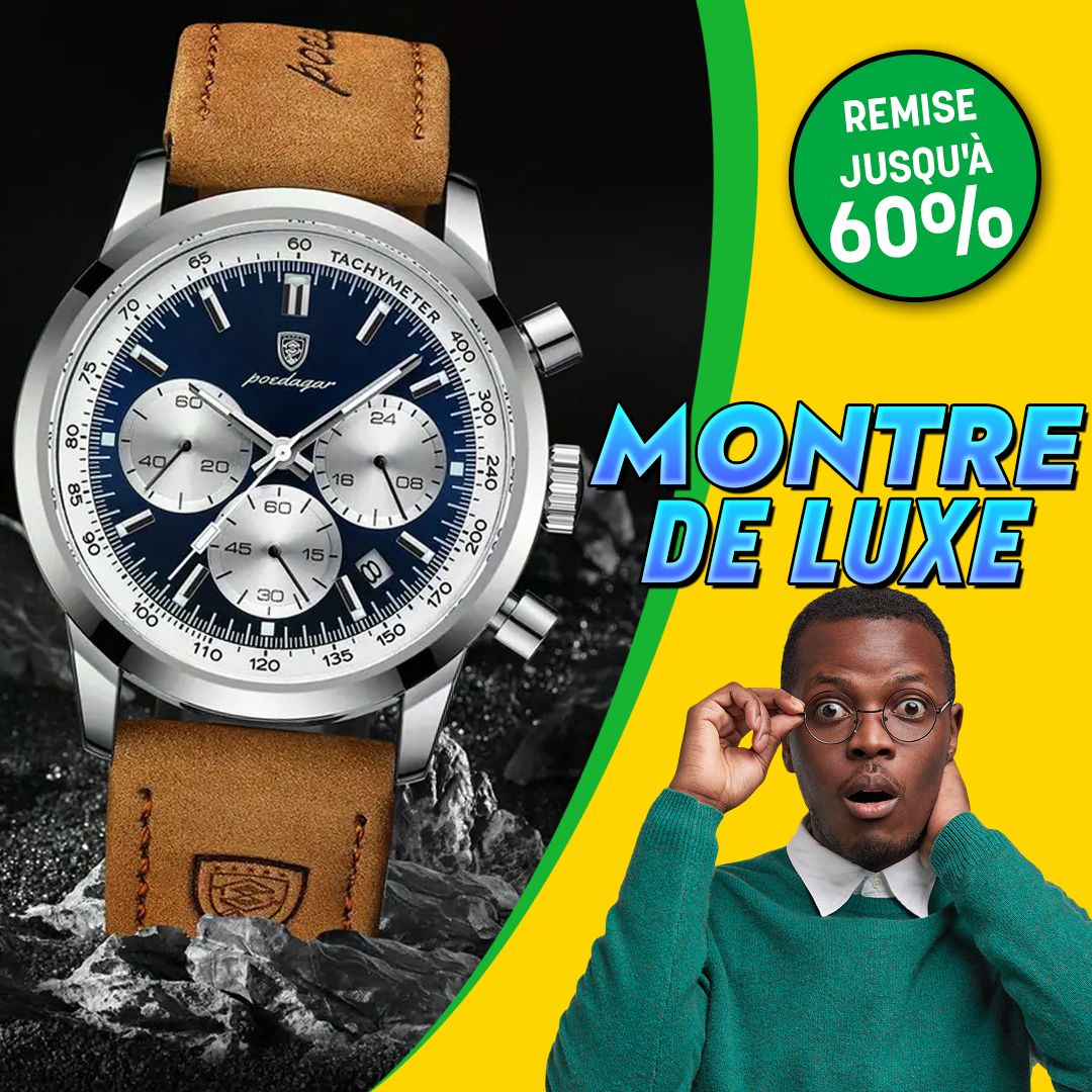 Montres de luxe pour homme POEDAGAR cuir-CI