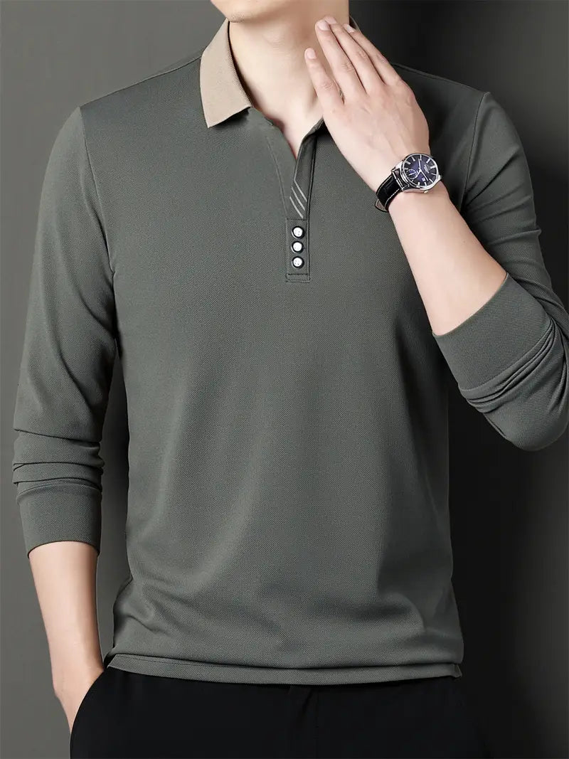 Chemise À Manches Longues Avec Col Classique Et Boutonnière-GNK