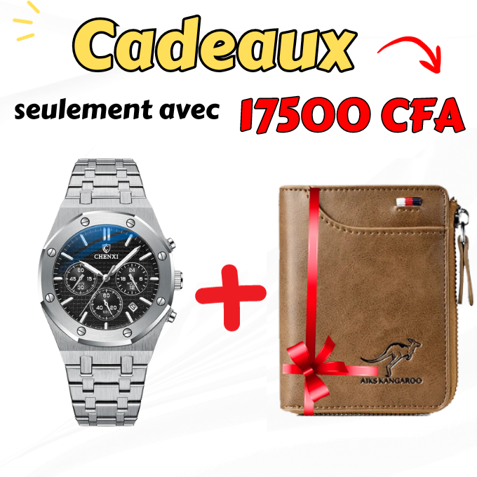 Montre Gentleman+Portefeuille KAKI Gratuite -CI