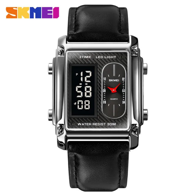 SKME cuir  Montre de sport pour Homme -GNK