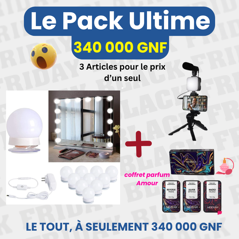 Pack Ultime = Lumières de miroir+Kit de Studio+Parfums d'amour - GNK