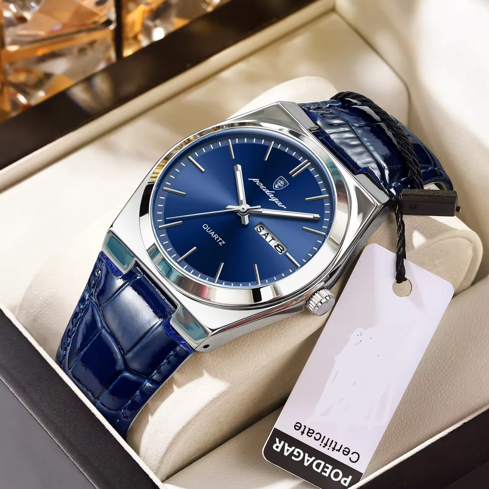 POEDAGAR Bleu montres de sport pour Homme