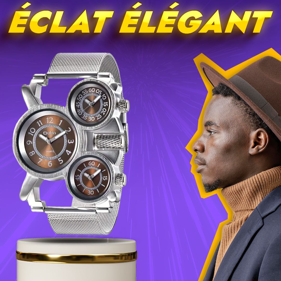 Oulm Mesh Steel Montre pour homme-COD